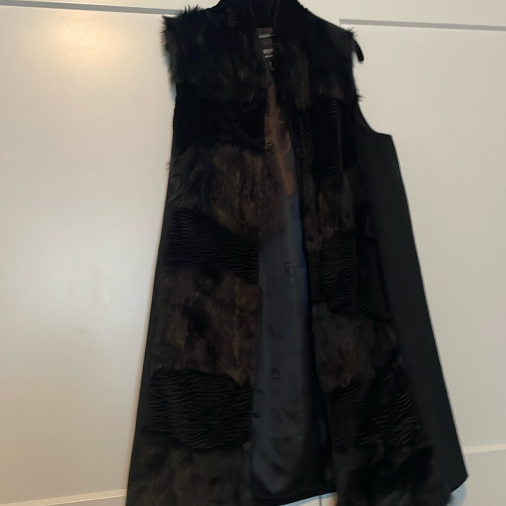 Faux Fur long vest from Dennis Basso